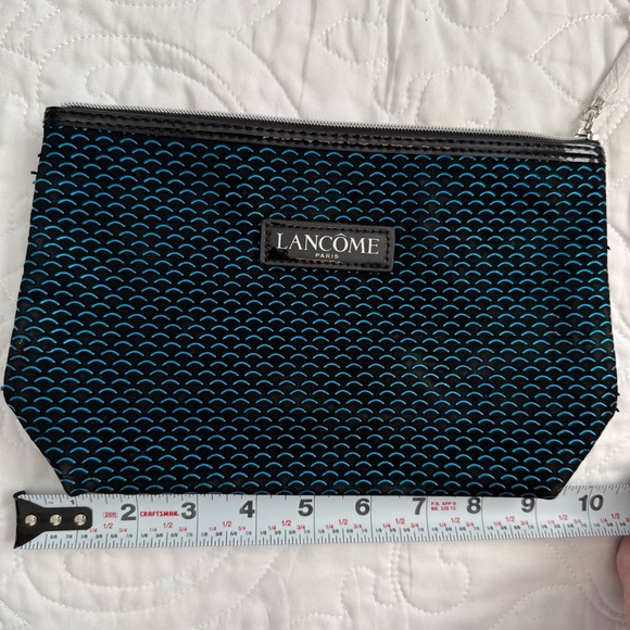 Lancôme Signature Black with Blue Cosmetic Makeup Tavel Clutch Bag New - Picture 7 of 9